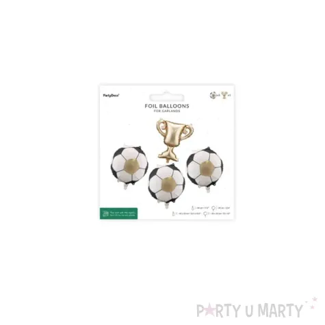 dekoracje na urodziny pilkarza kibica balony foliowe pilka nozna puchar do girland 4 szt