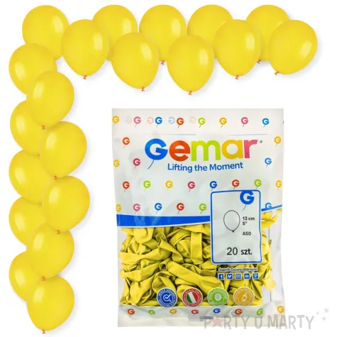 dekoracje na urodziny zolte balony pastelowe a50 do girland 5 20 szt