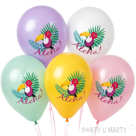 dekoracje na wakacje hawajskie balony tukan aloha do girlandy na lato