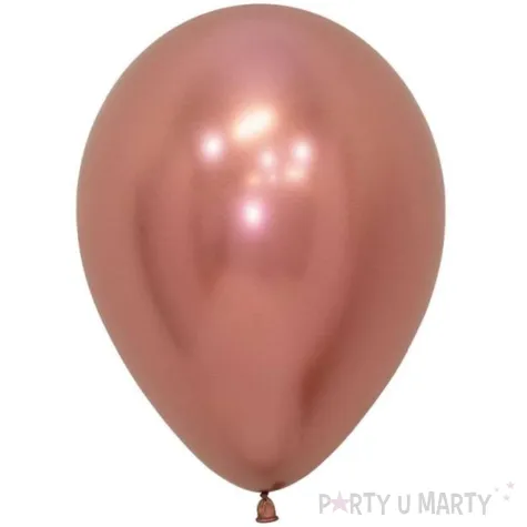 dekoracje na wieczor panienski mini balony lateksowe reflex rose gold chromowane rozowe 5 x50