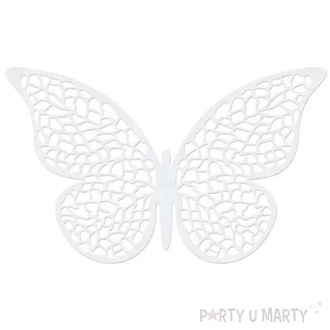dekoracje papierowe motyl bialy partydeco 8x5 cm 10 szt