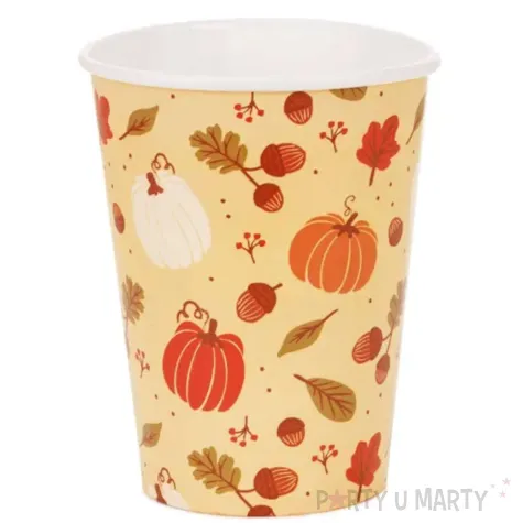 dekoracje stolu na halloween swieto dyni kubeczki papierowe dynie i zoledzie 250 ml x6