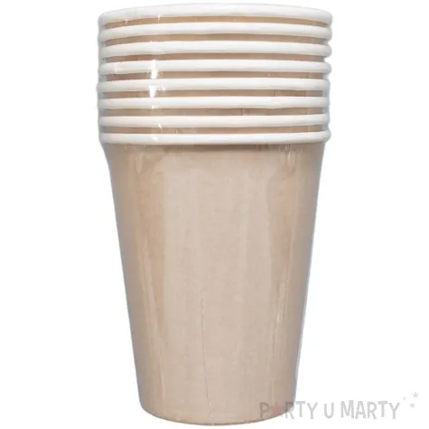 dekoracje stolu na urodziny kubeczki papierowe monokolor jednorazowe alabastrowy 250 ml x6