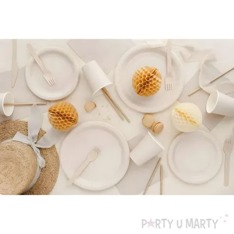 dekoracje stolu na urodziny kubeczki papierowe monokolor jednorazowe bezowy 250 ml 6 szt