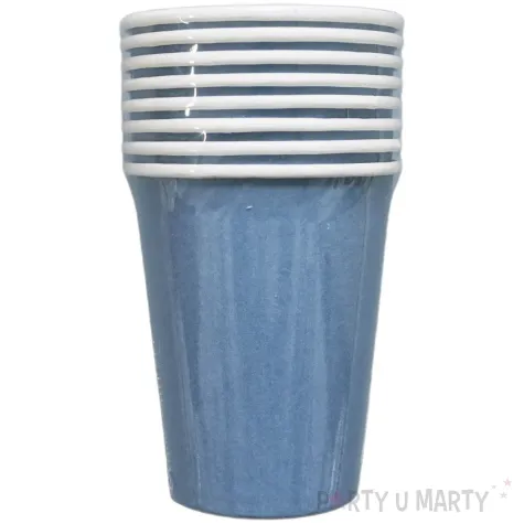dekoracje stolu na urodziny kubeczki papierowe monokolor jednorazowe granatowe 250 ml 6 szt