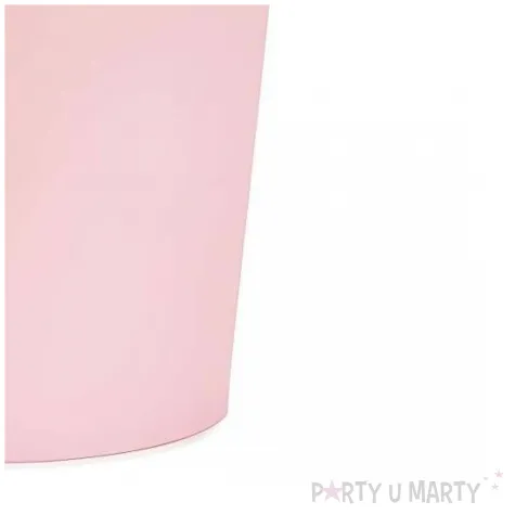 dekoracje stolu na urodziny kubeczki papierowe monokolor jednorazowe rozowy 250 ml 6 szt