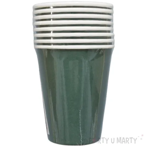 dekoracje stolu na urodziny kubeczki papierowe monokolor jednorazowe zielone 250 ml 8 szt