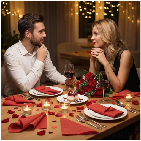 dekoracje stolu na walentynki boze narodzenie urodziny serwetki lunch classic czerwone x20