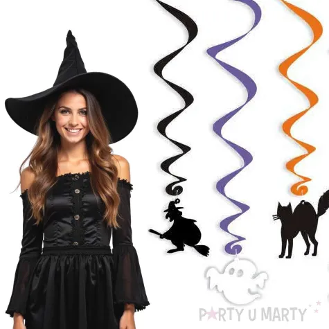 dekoracje wiszace na halloween swiderki mix ozdoba do powieszenia 6 szt