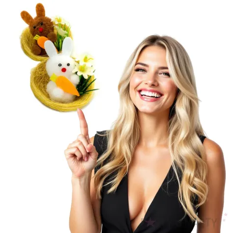 dekoracje zestaw krolik bialy i brazowy w gniazdku aliga 2 sz