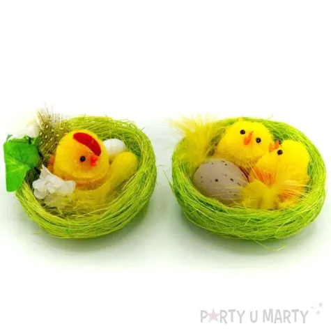 dekoracje zestaw kurka i kurczaki w zielonym gniazdku aliga 2 sz