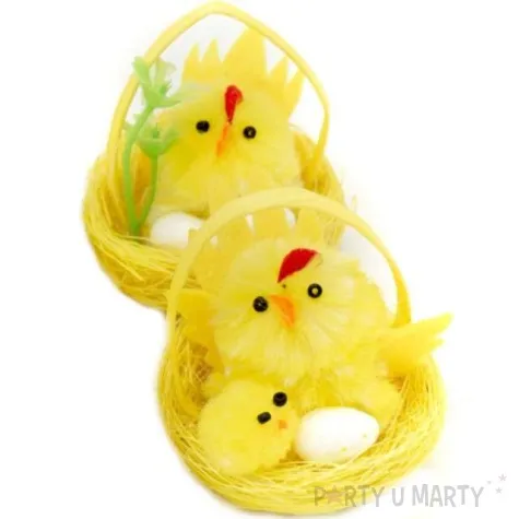 dekoracje zestaw kurki w gniazdku z jajkami aliga 2 szt