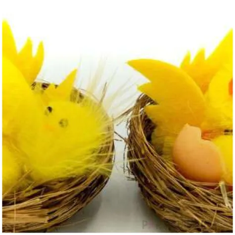 dekoracje zestaw kurki z piskletami aliga 2 szt