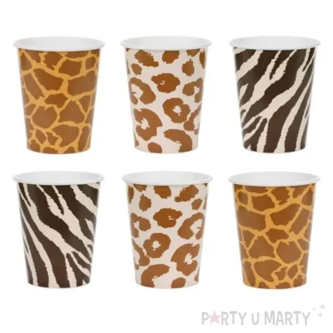 dekorcja stolu na urodziny safari garden party kubeczki papierowe cetki 220 ml 6 szt