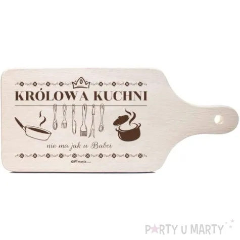 deska dekoracyjna z nadrukiem krolowa kuchni nie ma to jak u babci 2 giftworld 12x26 5 cm