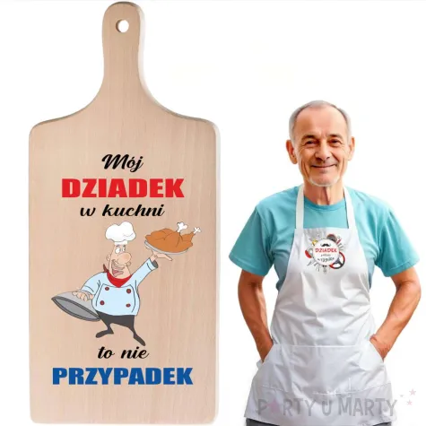 deska drukowana do krojenia moj dziadek w kuchni to nie przypadek 11 5 x 26 5 cm