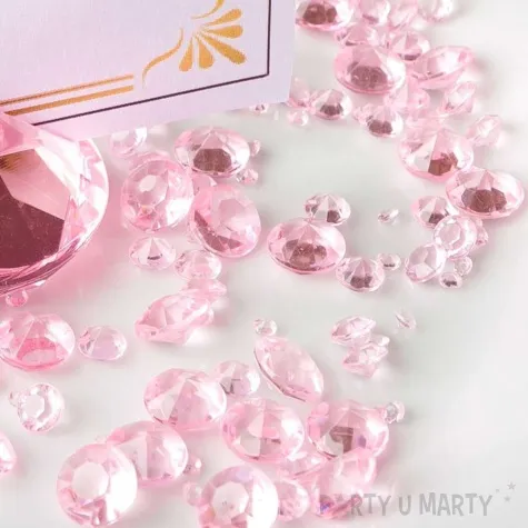 diamentowe konfetti 12mm jasny roz 100szt 1op