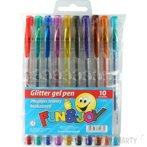 dlugopisy zelowe brokatowe mix titanum 1 mm 10 szt
