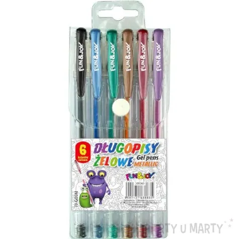 dlugopisy zelowe metaliczne mix titanum 0 7 mm 4 szt