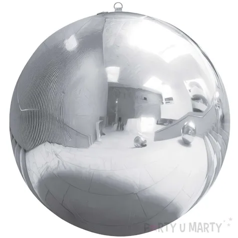 dmuchana kula lustrzana srebrny partydeco 120 cm