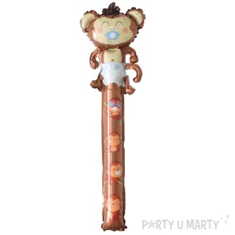 dmuchaniec malpka z niebieskim smoczkiem partypal 78 cm