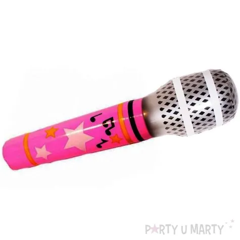 dmuchany mikrofon 85 cm rozowy