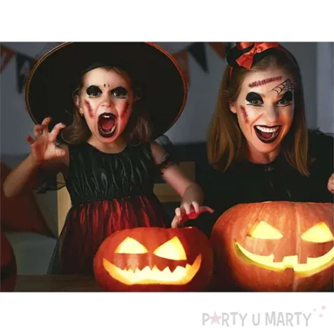 dodatek do stroju makijaz na halloween wodne tatuaze zmywalne krwawa dlon rany krew