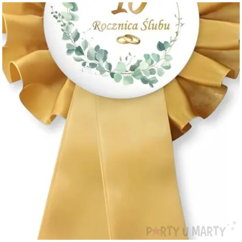 dodatek do stroju na 10 rocznice slubu kotylion eukaliptus beauty przypinka jubileusz gody