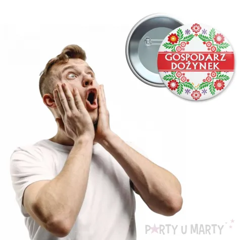 dodatek do stroju na dozynki gminne metalowa przypinka gospodarz dozynek pin zniwa
