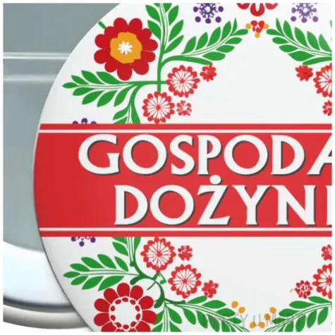 dodatek do stroju na dozynki gminne metalowa przypinka gospodarz dozynek pin zniwa