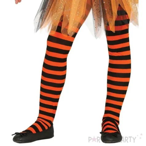 dodatek do stroju na halloween andrzejki dzien dyni rajstopy czarownica paski 92 118
