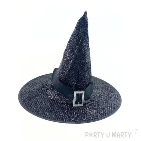 dodatek do stroju na halloween andrzejki kapelusz czarownica czarny do zdjec