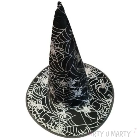dodatek do stroju na halloween andrzejki kapelusz czarownica pajaki czarny do zdjec wiedzma