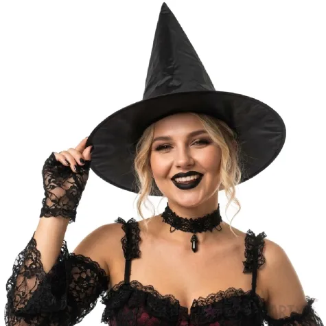 dodatek do stroju na halloween andrzejki kapelusz czarownicy wiedzmy czarny cosplay baba jaga