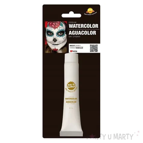 dodatek do stroju na halloween biala farbka do twarzy do makijazu wampir duch kosciotrup 20 ml