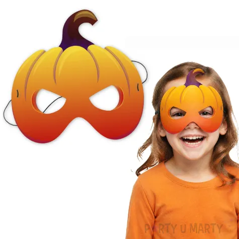 dodatek do stroju na halloween dla dziecka maska papierowa dynia dzien dyni do szkoly przedszkola