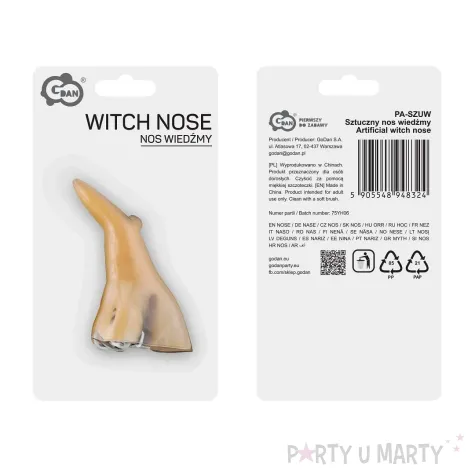 dodatek do stroju na halloween karnawal nos czarownicy andrzejki cosplay larp 8 cm