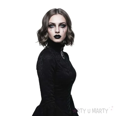 dodatek do stroju na halloween makijaz czarna szminka do ust gotycka wampirzyca make up