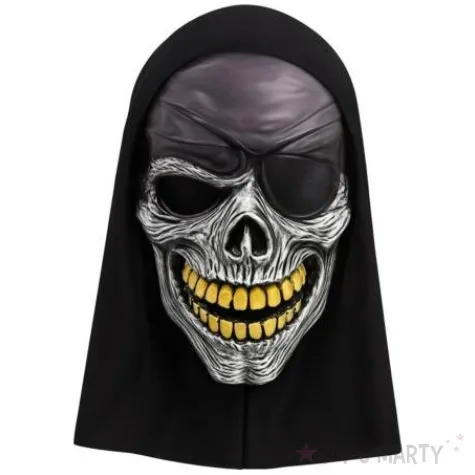 dodatek do stroju na halloween maska kosciotrup pirat potwor z kapturem
