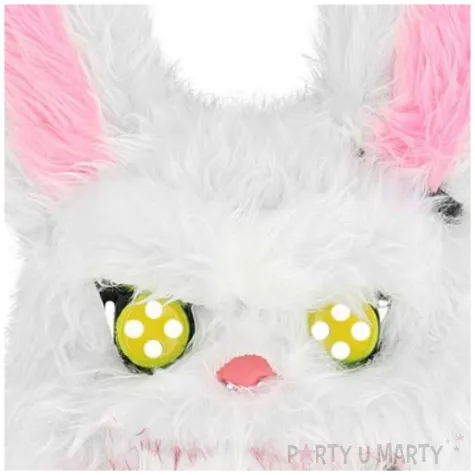 dodatek do stroju na halloween maska pluszowa krwawy krolik