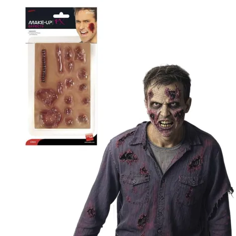 dodatek do stroju na halloween naklejki krwawe rany i blizny do kostiumu wampira zombie x12