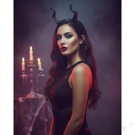 dodatek do stroju na halloween opaska na wlosy rogi diablicy czarna sukkub cosplay karnawal