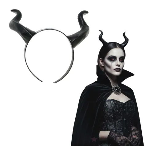 dodatek do stroju na halloween opaska na wlosy rogi diablicy czarna sukkub cosplay karnawal