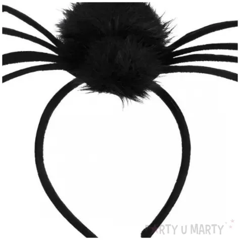 dodatek do stroju na halloween opaska wlochaty pajak czarny andrzejki kostium 19x32 cm