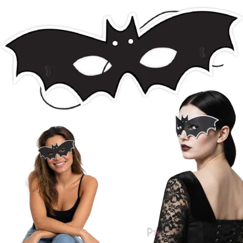 dodatek do stroju na halloween papierowa maska nietoperz czarna akcesoria do kostiumu