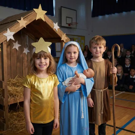 dodatek do stroju na jaselka bal przebierancow gwiazdka zlota brokatowa