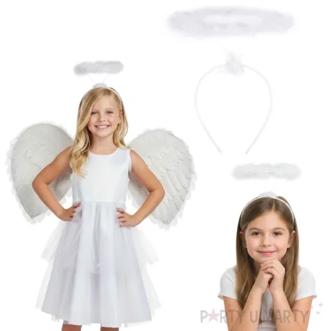 dodatek do stroju na jaselka karnawal swieta aureolka aniolek biala boze narodzenie