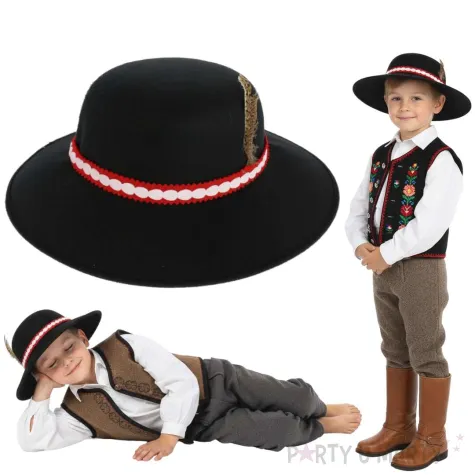 dodatek do stroju na jaselka przedstawienie kapelusz dzieciecy goral z piorkiem pasterz baca