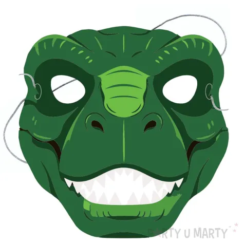 dodatek do stroju na karnawal bal przebierancow maska papierowa dinozaur tyranozaur