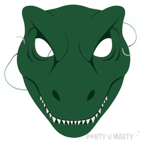 dodatek do stroju na karnawal bal przebierancow maska papierowa dinozaur weliociraptor